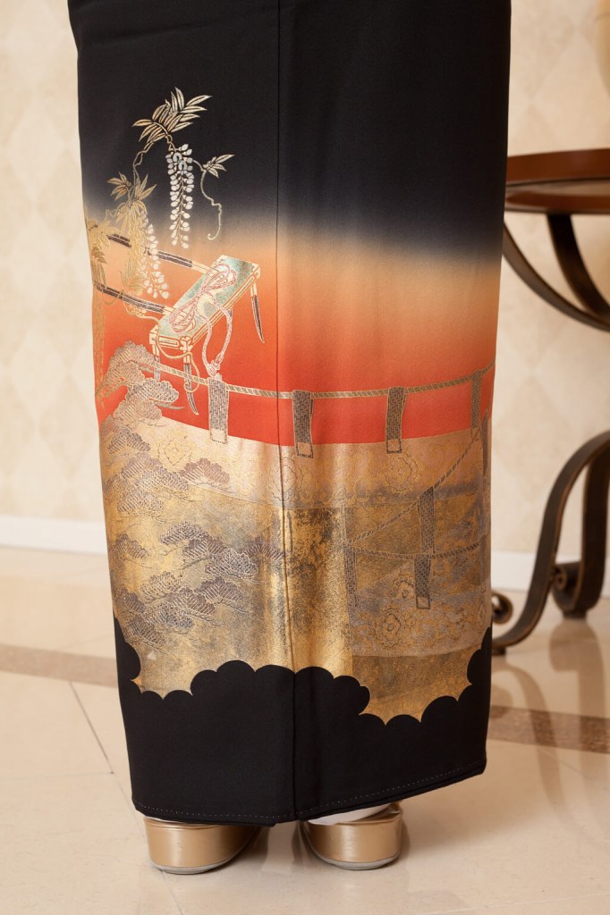 SOMM030｜黒留袖(金彩御所解図)11号（M）｜留袖レンタル 和匠