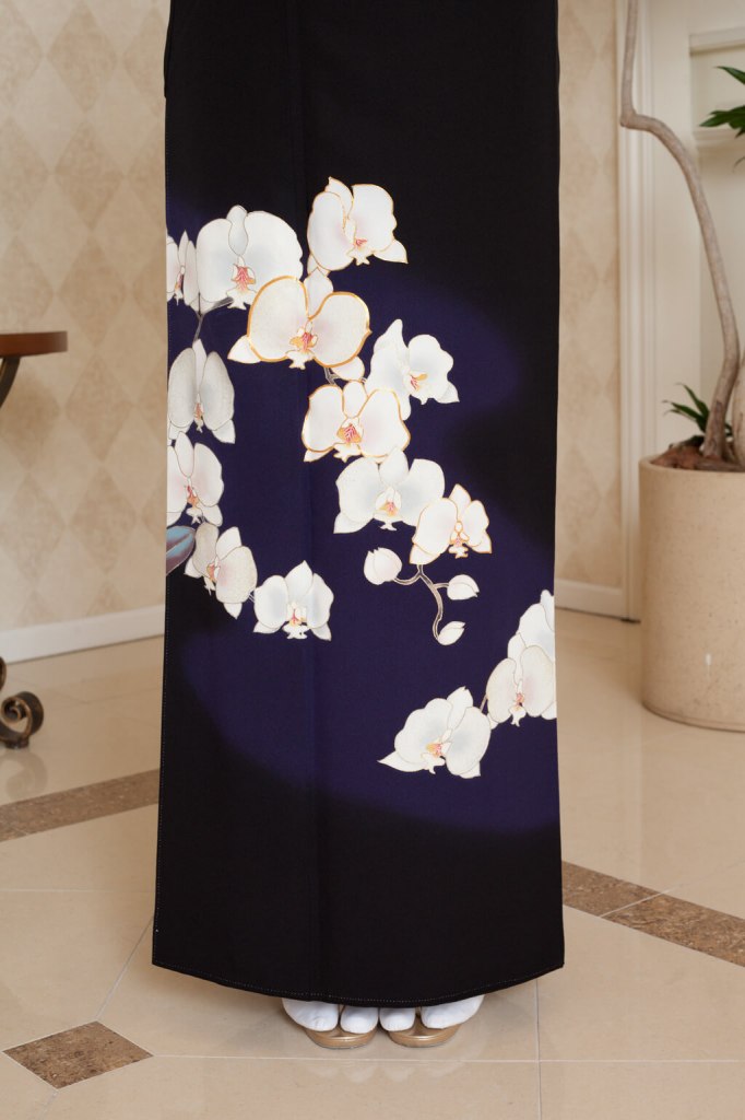 SOMM040｜黒留袖(胡蝶蘭郡青)11号（M）｜留袖レンタル 和匠