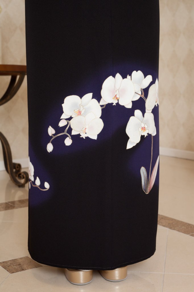 SOMM040｜黒留袖(胡蝶蘭郡青)11号（M）｜留袖レンタル 和匠